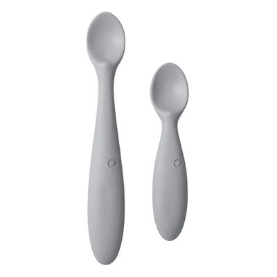 丹麥BIBS - Spoon Set 學習湯匙-雲灰-2入
