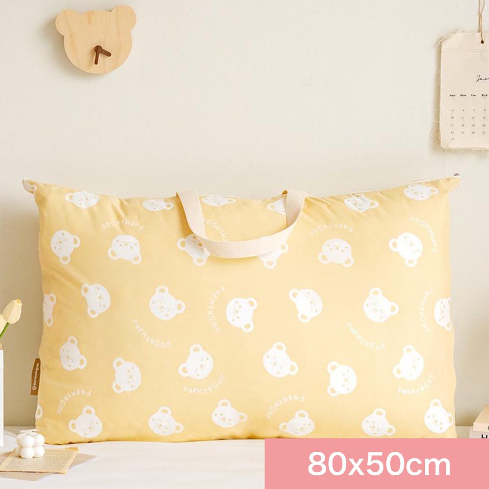 防水睡袋收納袋(5cm雙面睡袋可用)-黃底熊熊 (80x50cm)