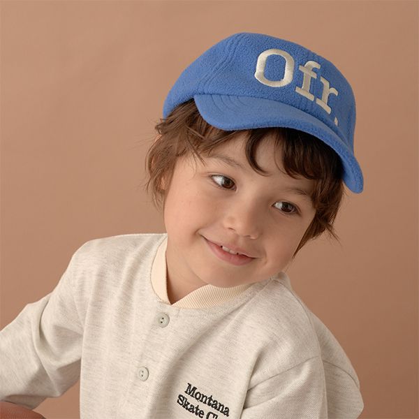 日本 b-ROOM - 英文字絨布遮陽帽/棒球帽-寶石藍 (F)