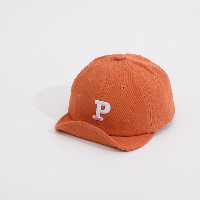 兒童防曬棒球帽/鴨舌帽-刺繡英文字P-軍綠色 (47-49CM)