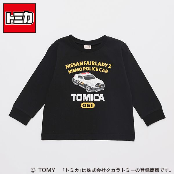 日本 petit main - TOMICA聯名薄長袖上衣-警車-黑