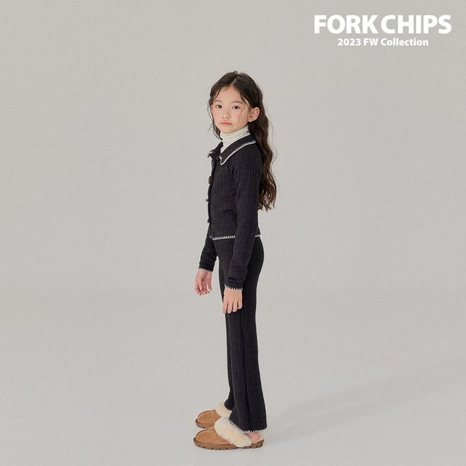 韓國 FORK CHIPS - 編織感牛角釦針織外套-黑
