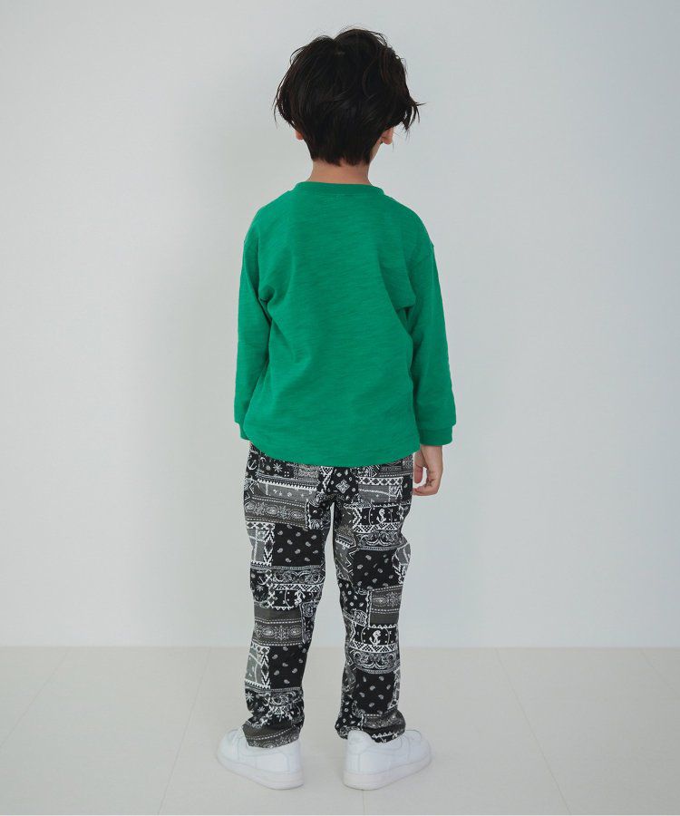 日本 BREEZE - 挺版廓形印花主廚褲-變形蟲-黑