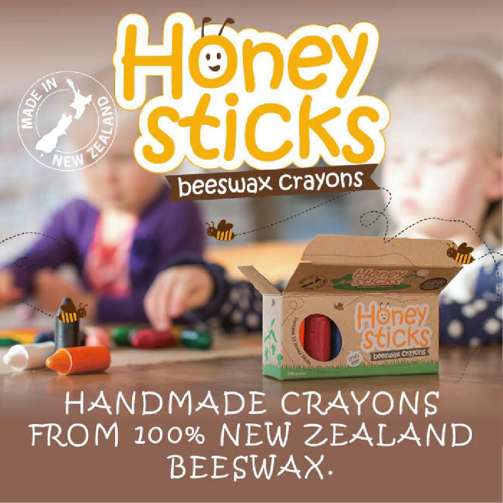 紐西蘭 Honey Sticks - 純天然蜂蠟無毒浴室可水洗蠟筆-7色