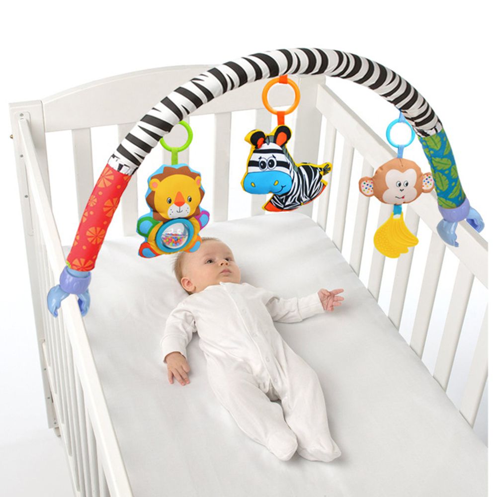 JoyNa - 嬰兒車夾玩具多功能床夾 可愛動物玩偶吊飾-斑馬