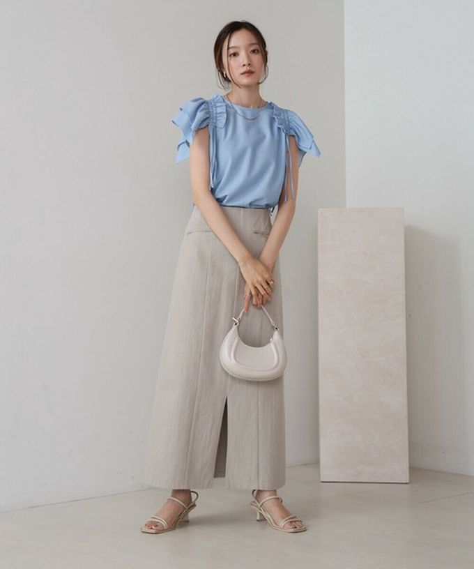 日本 Bab - 浪漫層次感荷葉短袖上衣-卡其杏 (M)