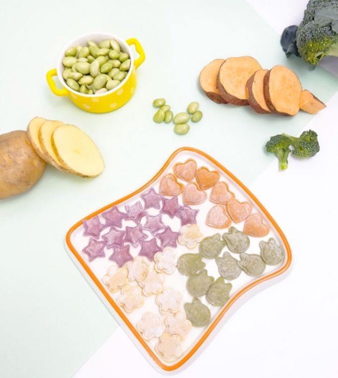 兔比媽咪廚房 - 彩色造型寶寶水餃-山藥甜菜根嫩豬口味-40顆（每個形狀各10顆入）