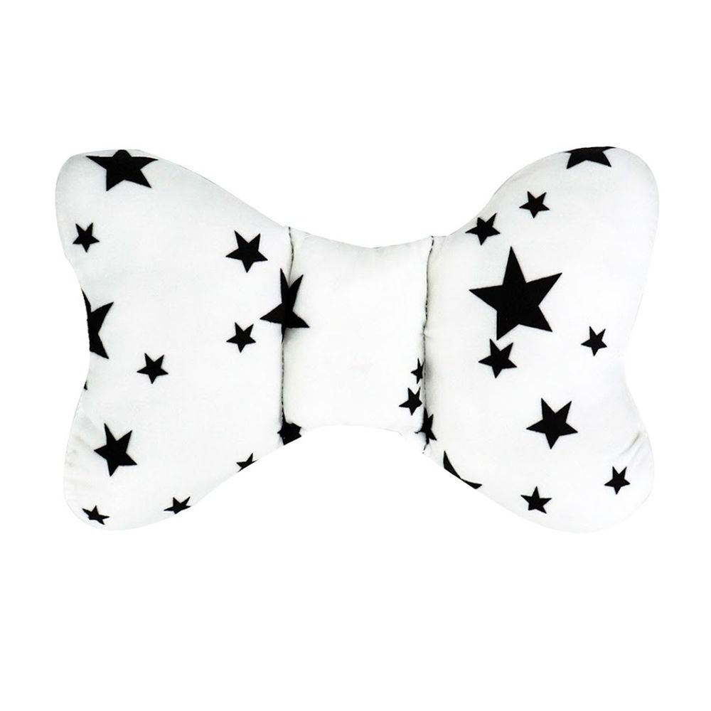 JoyNa - 嬰兒枕頭 蝴蝶枕 定型枕-黑星星-絨布款