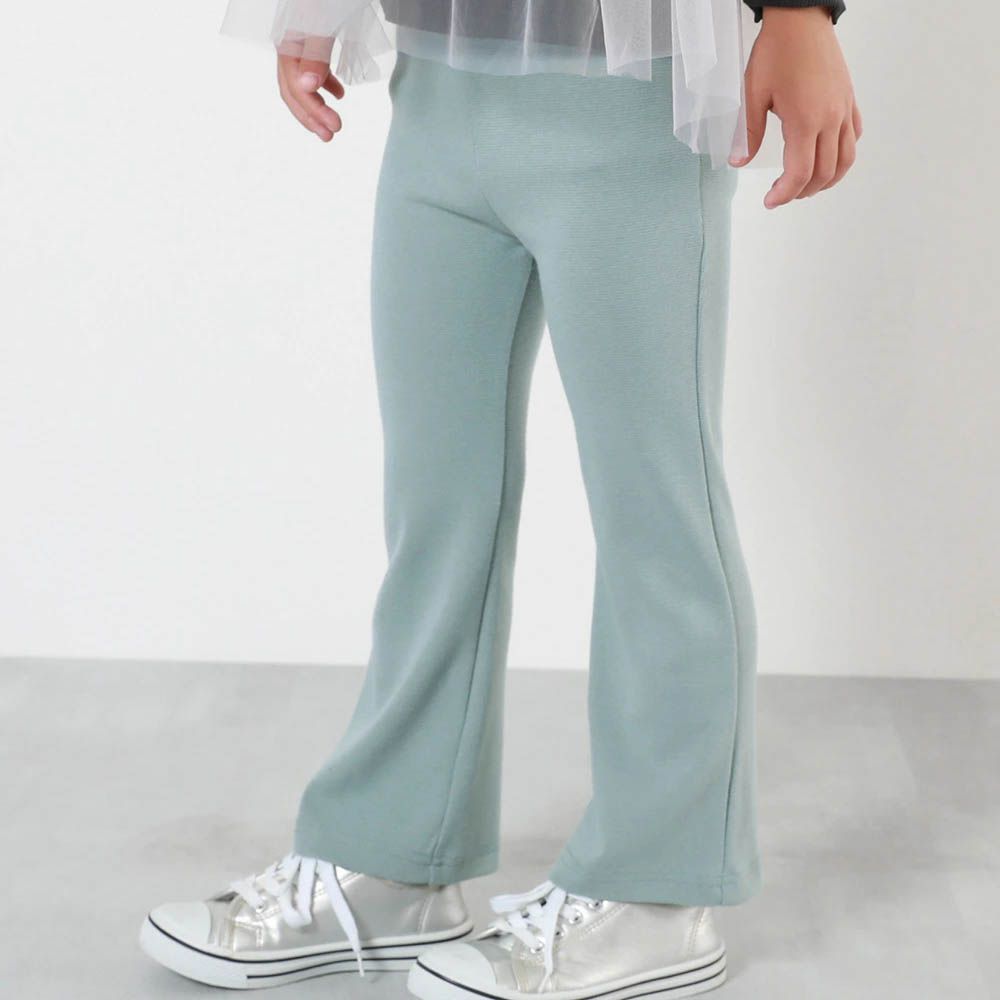 [熱銷定番] 超彈力抗毛球小喇叭長褲-淺水藍