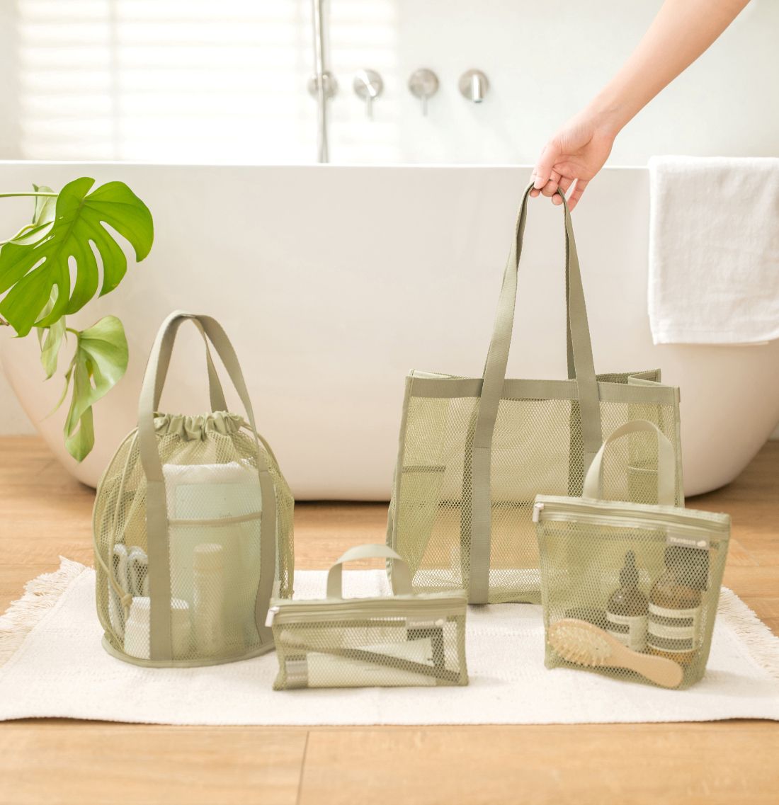 韓國 byfulldesign - (防潑水)韓製衣物整理網眼收納包-海軍藍