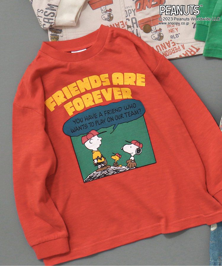 日本 BREEZE - SNOOPY聯名 前後漫畫印花長袖上衣-炭黑