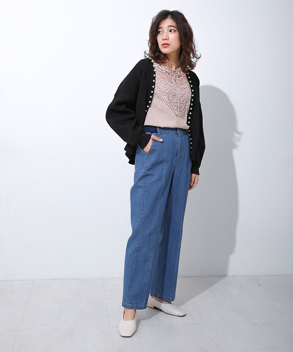 日本 Bab - 蕾絲拼接無袖上衣/大內搭背心-白