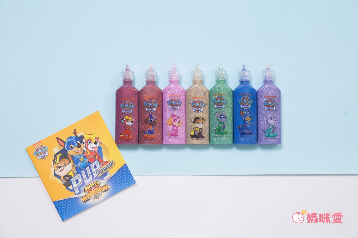 汪汪隊立大功 - 3D立體金蔥膠組7色-紅/藍/黃/綠/粉紅/紫/橘紅