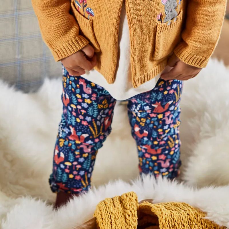 英國 JoJo Maman BeBe - 保暖長褲/內搭褲兩入組-溫柔碎花