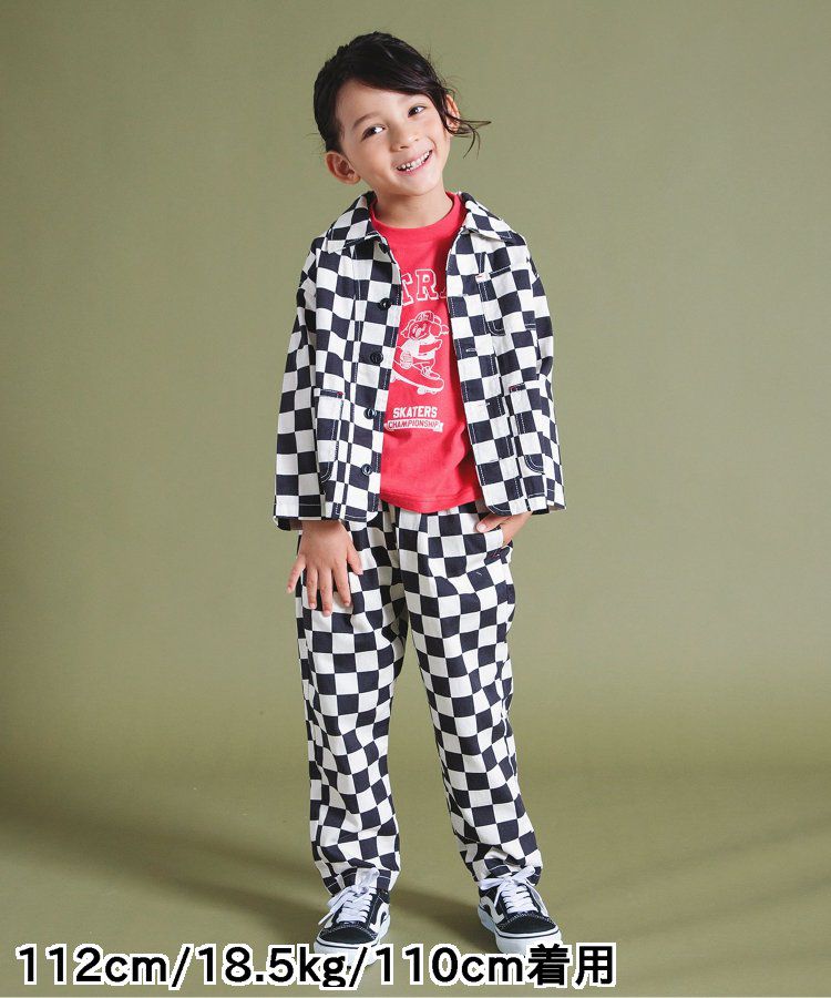 日本 BREEZE - 美式帥氣翻領夾克/薄外套-格紋-黑白