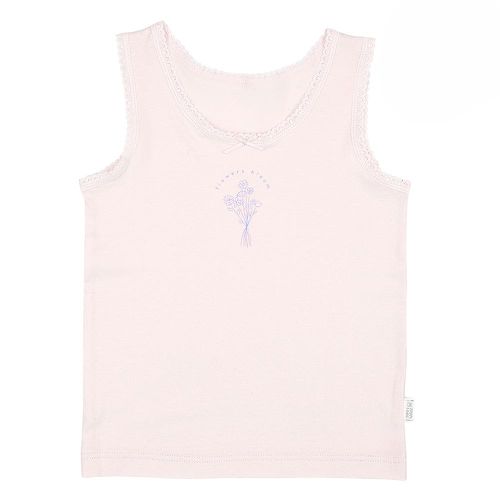 韓國 Ppippilong - 莫代爾棉混紡背心內衣(女寶)-藍紫花印紋