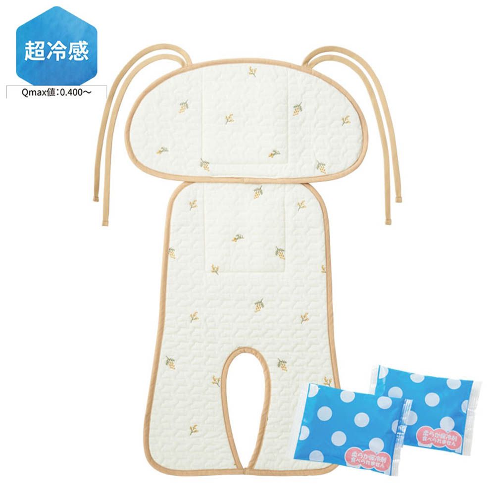 嬰兒推車用涼感墊-小花-原色