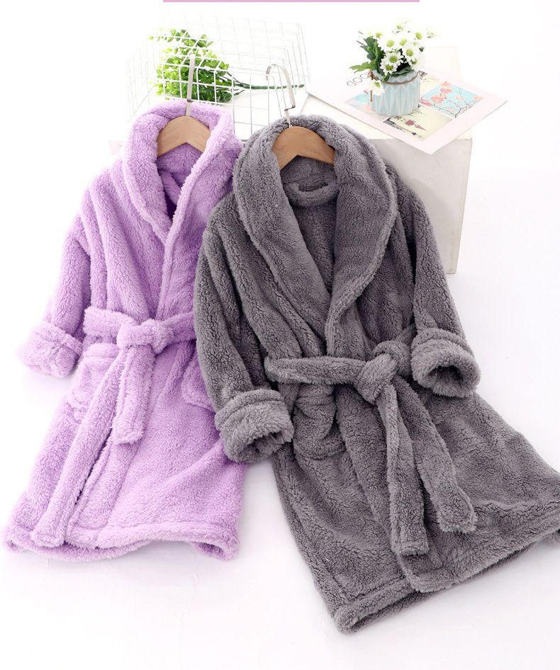 親子款加絨保暖睡袍-粉色