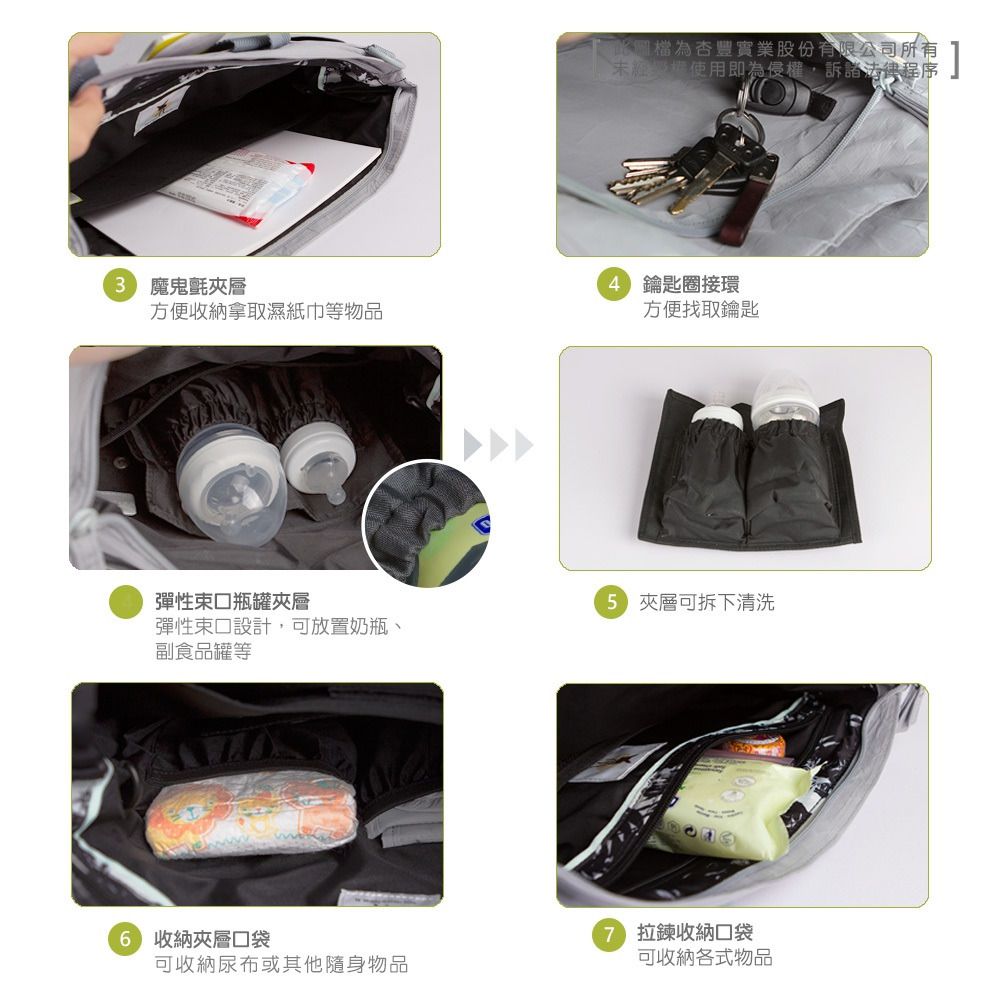 德國 Lassig - 復刻太空後背媽媽包-太空灰-含尿布墊+推車掛勾+保溫瓶收納包