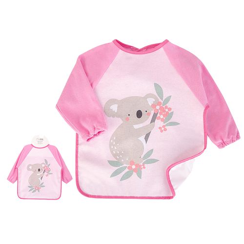 甜蜜寶貝嬰幼兒長袖防水圍兜/畫畫衣/吃飯衣單入組-無尾熊