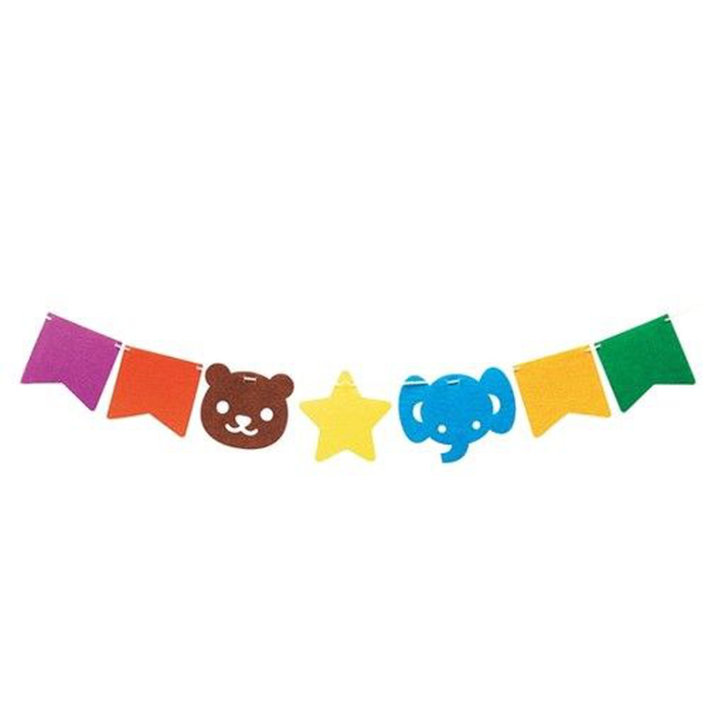 日本 NOL - Memorico可愛萌萌mini裝飾旗-大象熊熊