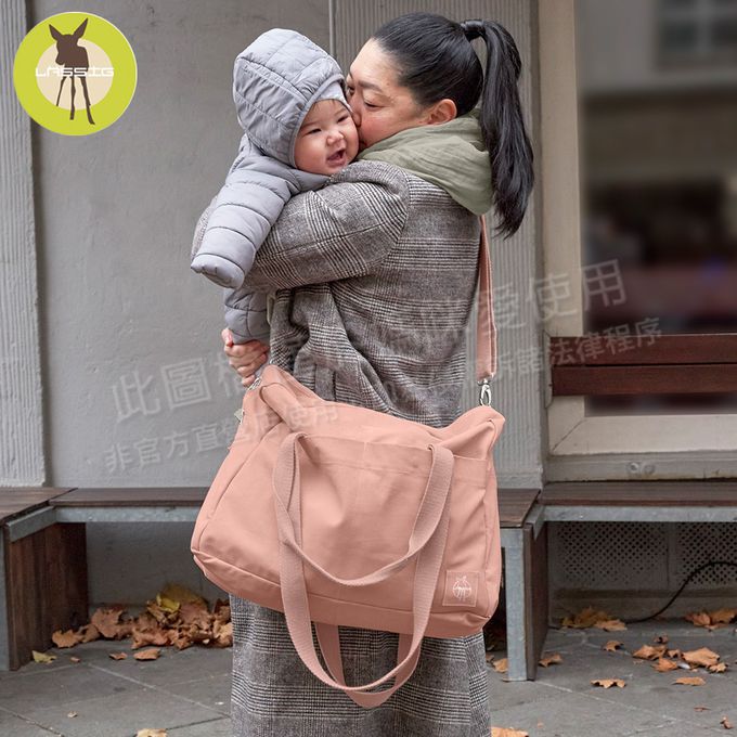 德國 Lassig - 袋我走大容量托特媽媽包-燕麥奶-含尿布墊+推車掛勾