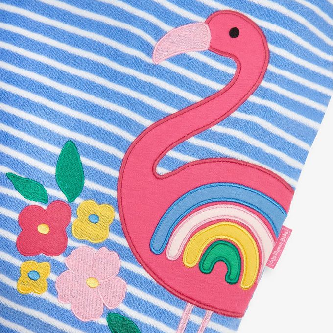 英國 JoJo Maman BeBe - 嬰幼兒/兒童游泳浴巾＆浴袍-火烈鳥