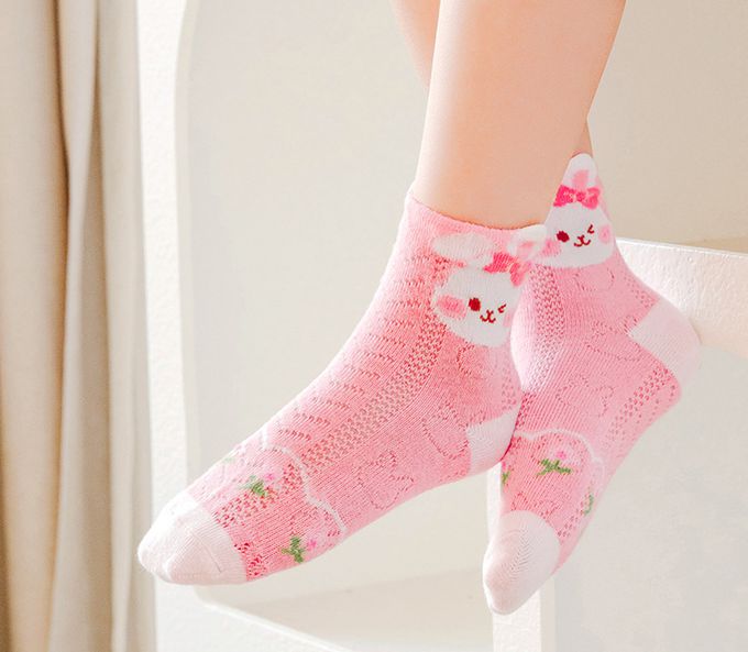 甜心小兔愛胡蘿蔔網眼短筒棉襪