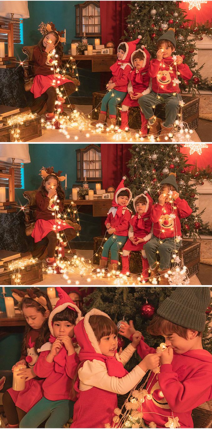 韓國 OZKIZ - (裏起毛)魯道夫連帽T/聖誕-咖啡