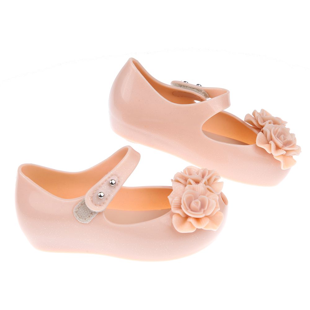 Melissa - 雙子玫瑰粉紅色兒童魚口涼鞋香香鞋-粉紅色