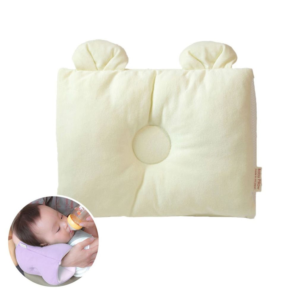 日本Makura - 【Baby Pillow】兩用型透氣授乳臂枕-象牙色 (M (長 25 x 寬 20 + 4(耳朵) cm))