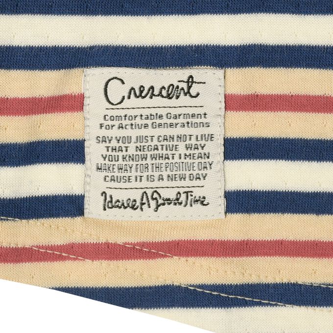 akachan honpo - T恤-橫紋-橘色