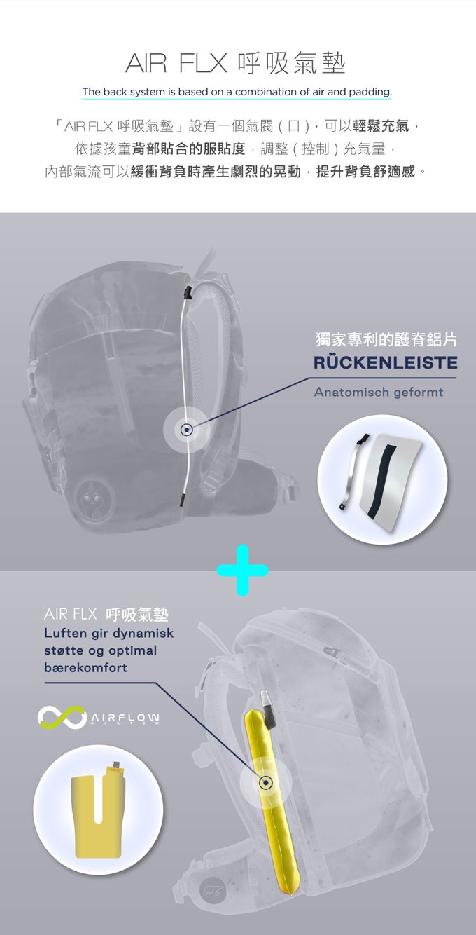 Beckmann - AIR FLX 擴充護脊書包 20~25L - 3D太空火箭 2.0