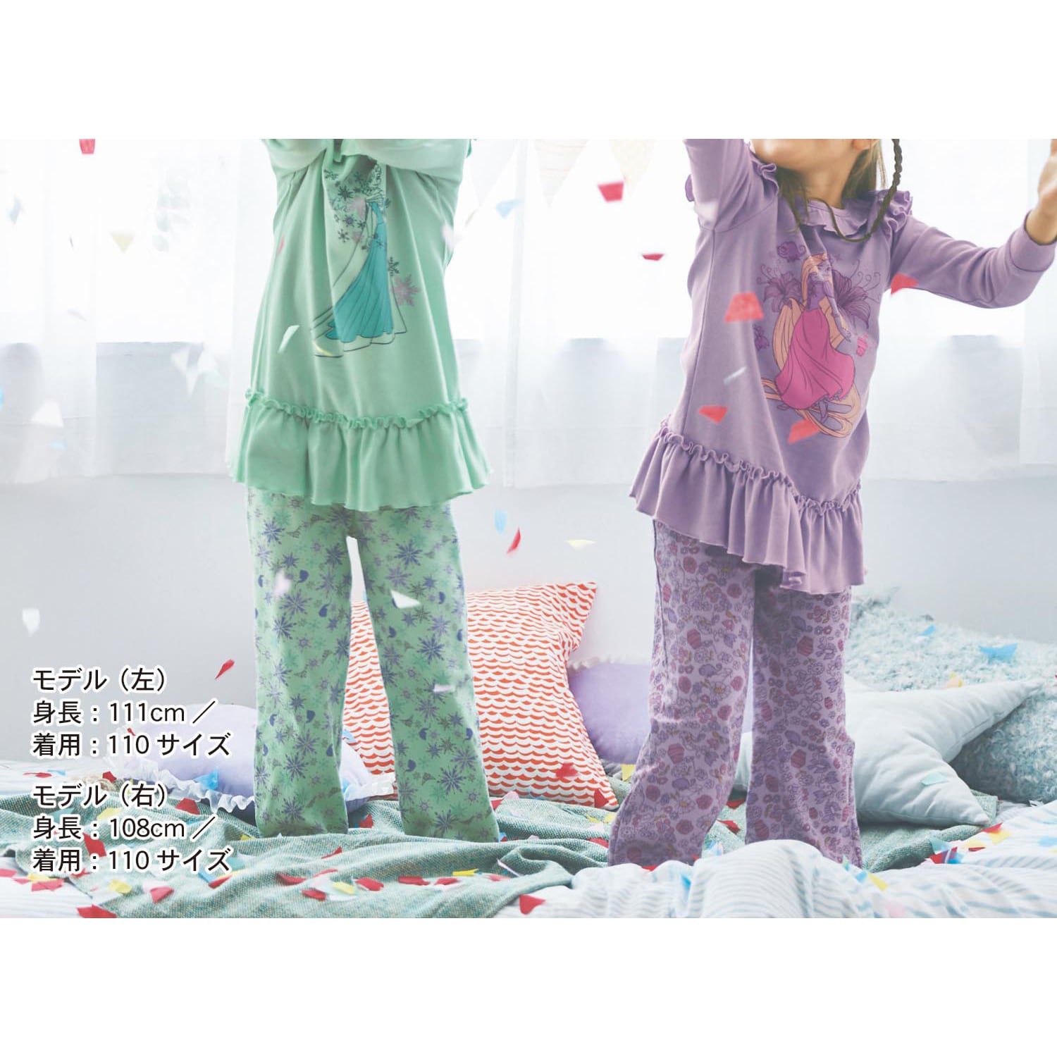 日本千趣會 - 迪士尼 荷葉摺邊角色印花家居服/睡衣-粉橘