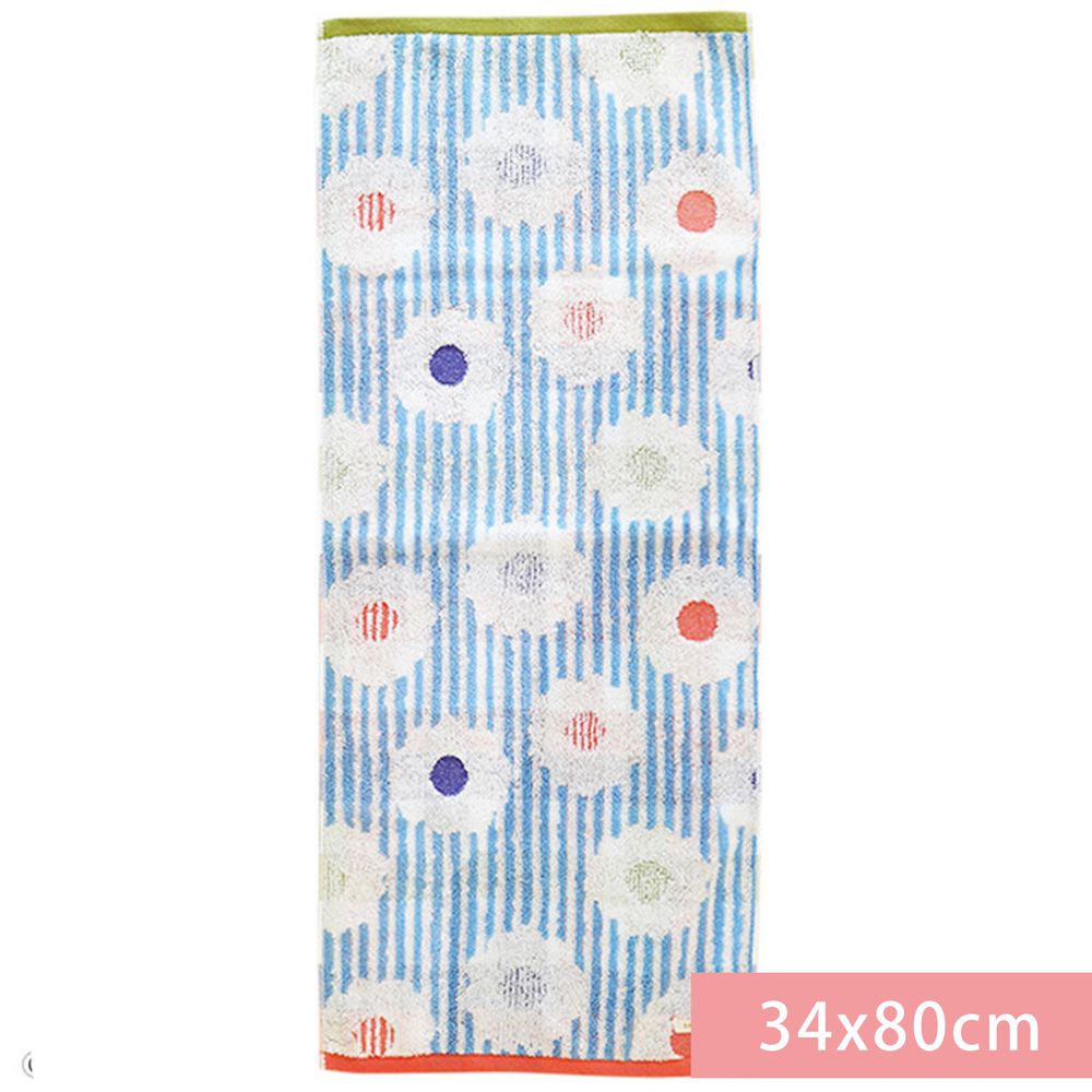 日本代購 - 【SOU·SOU】日本製今治純棉刺繡長毛巾-白菊 (34x80cm)