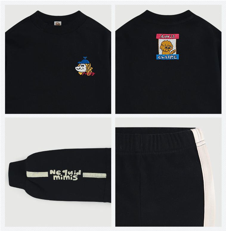 韓國 milk mile - 小酷黑色套裝-黑