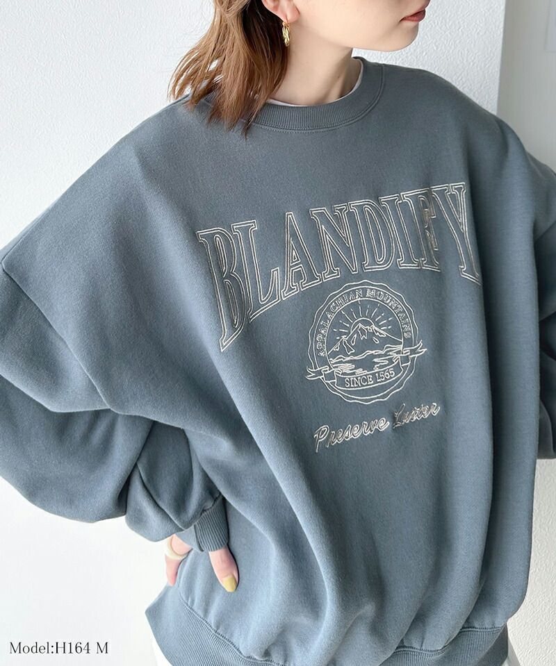 日本 Classical Elf - 圓領刷毛印花寬鬆大學T-黑