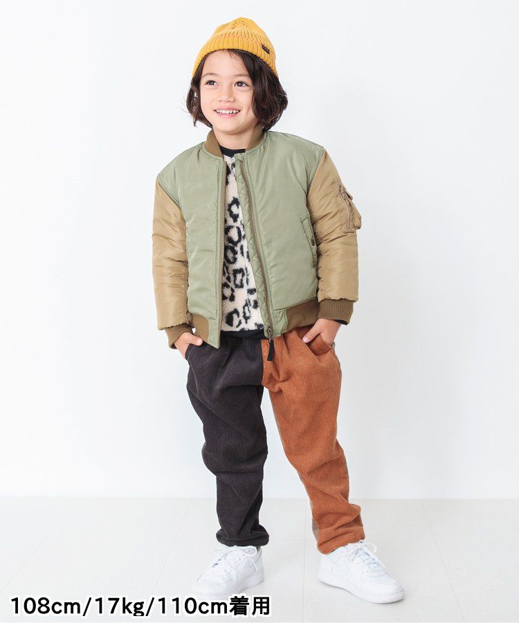 日本 BREEZE - 泰迪熊絨毛保暖長袖上衣-繽紛撞色