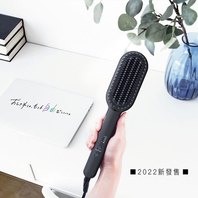 日本 TESCOM - 負離子直髮造型梳 TB550ATW-黑色