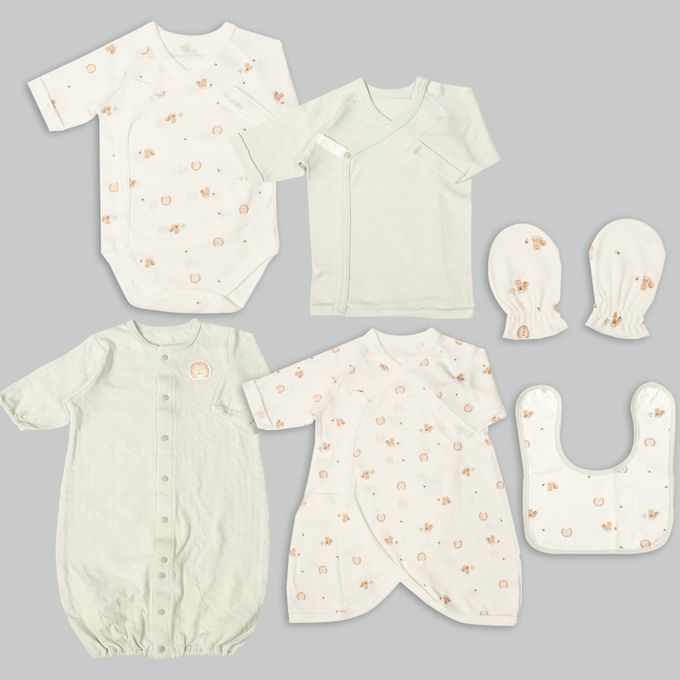 akachan honpo - 新生兒用品6件組-綠色