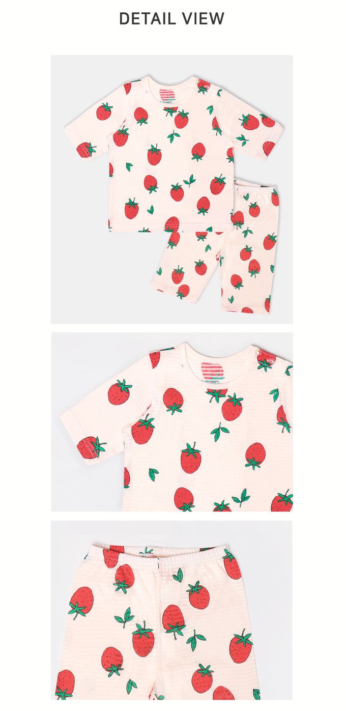 韓國 Mellisse - 韓製輕薄透氣7分袖家居服(無螢光棉)-草莓