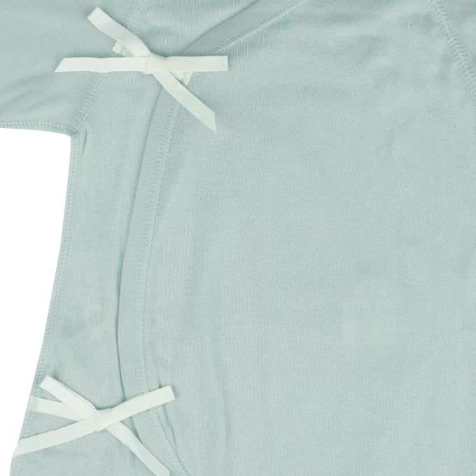 akachan honpo - 長袖新生兒內衣6件組-綁帶款 恐龍-綠色 (肚衣:50cm蝴蝶裝:50~60cm)