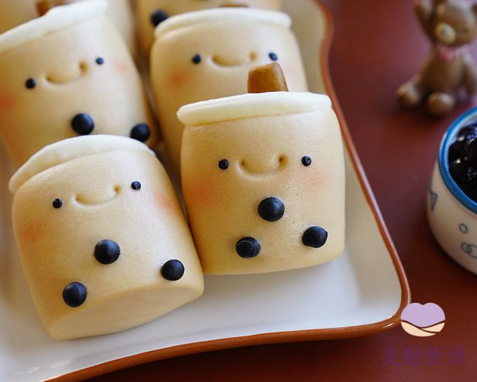 美姬饅頭 - 珍珠奶茶沖繩黑糖鮮乳造型饅頭-40g*6顆