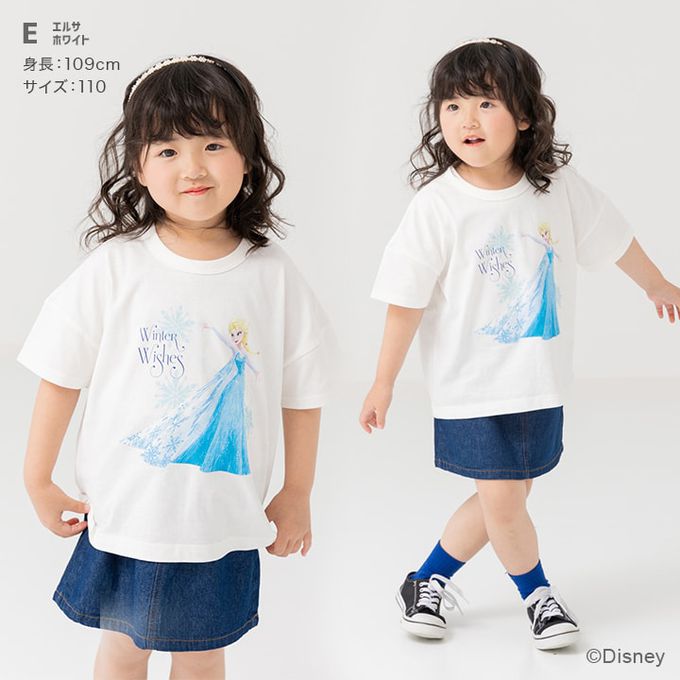 日本 Chil2 - 迪士尼聯名 純棉短袖上衣-冰雪艾莎-藍