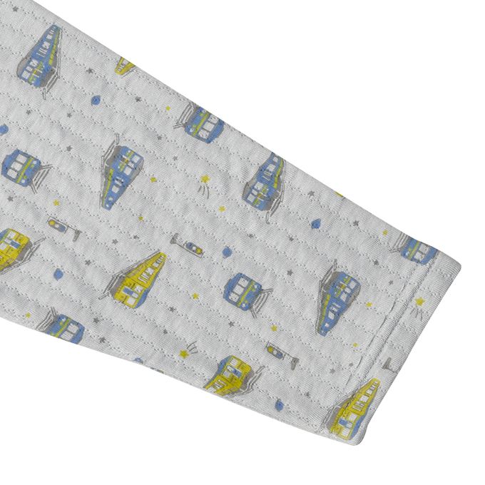 akachan honpo - 長袖家居服 穿衣練習-前開式 電車-藍色