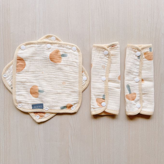 Chi-mi啾米 - 四層紗背帶口水巾3組