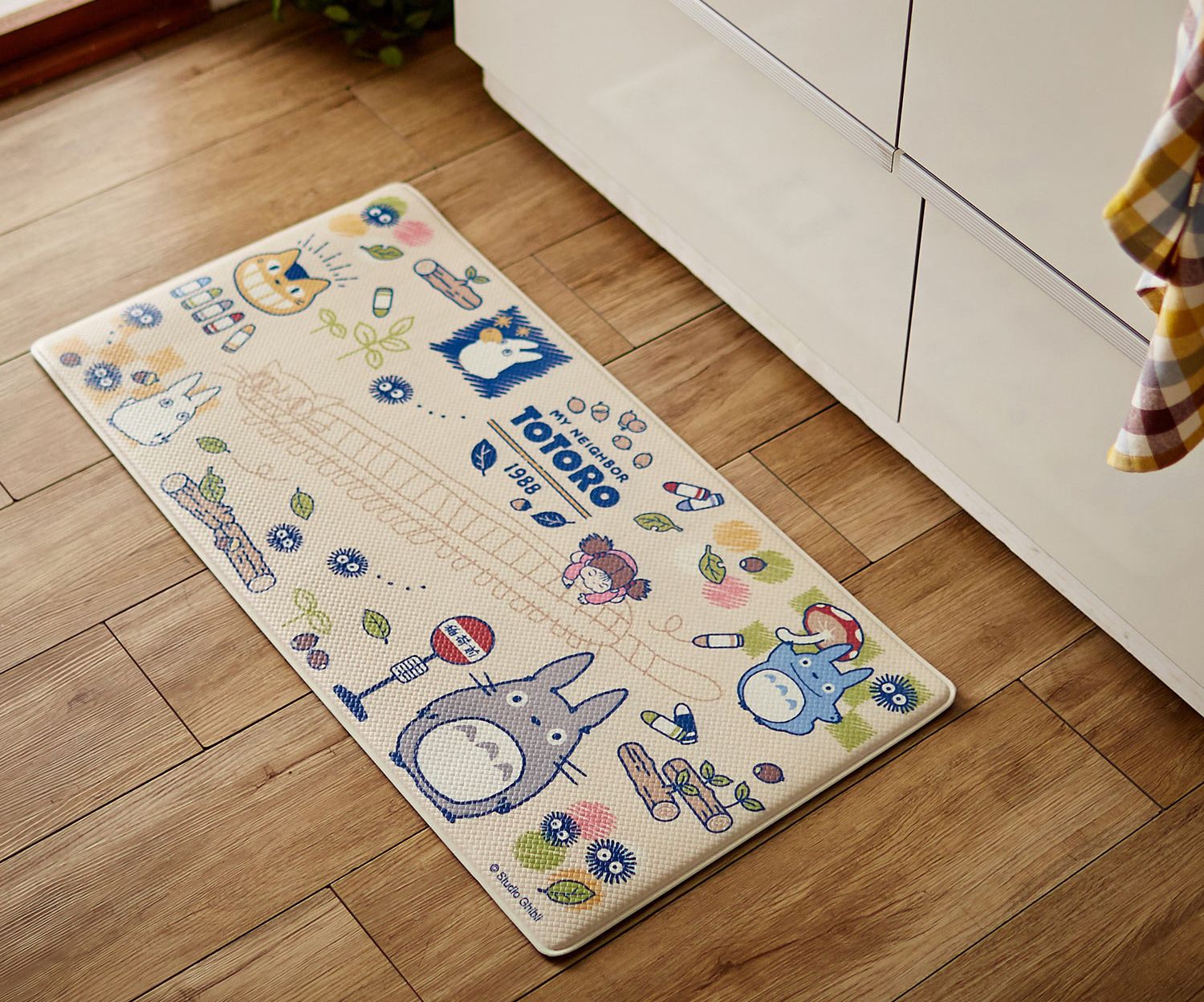 日本千趣會 - mini labo 去泥污腳踏墊-法蘭西花朵-藍綠