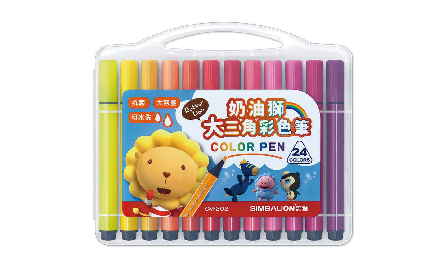 雄獅 SIMBALION - 奶油獅大三角彩色筆-24色