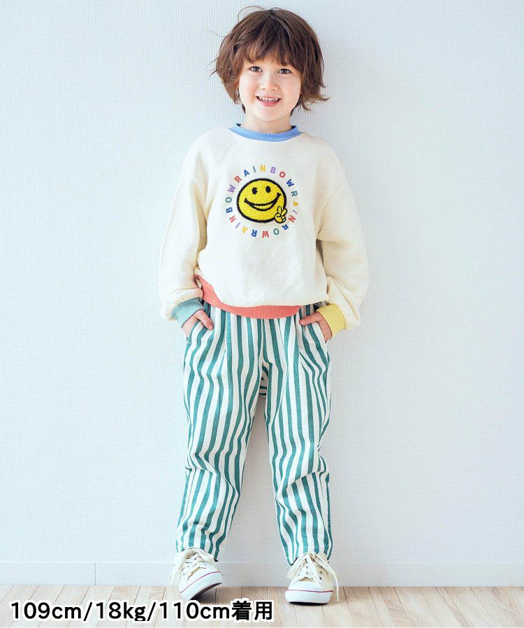 日本 apres les cours - 清爽學院風裏毛長袖運動衫-草綠