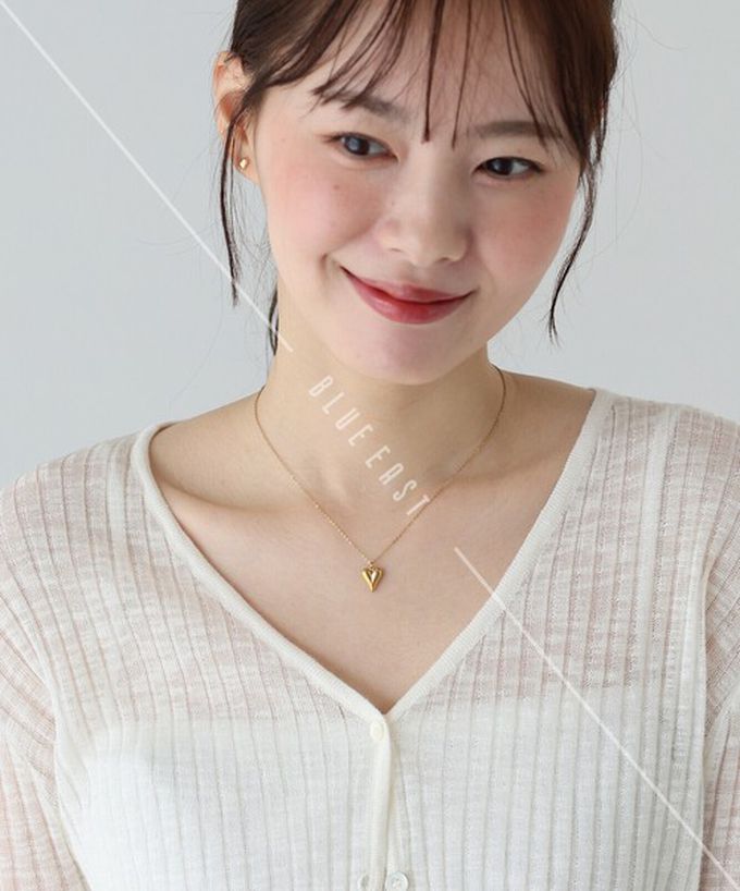 日本 BLUE EAST - 韓國製 成熟感愛心墜飾項鍊-銀